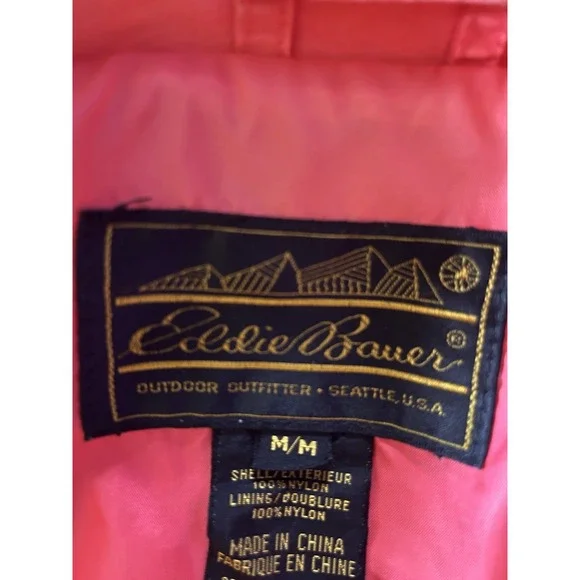Vintage 90s Eddie Bauer Parka Coat Pink Removable Hood Women's Size Medium‎ - Picture 3 of 12